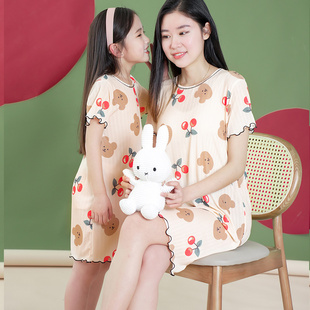 女童睡裙夏季冰丝棉绸薄款儿童公主裙子小女孩睡衣夏天空调家居服