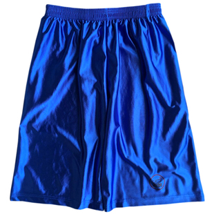 志奥丝光棉亮面男女童休闲运动散步服透气篮球服短裤侧袋0010蓝色