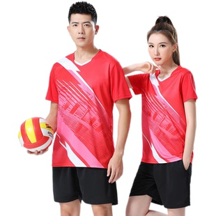 专业男女童排球服套装青少年学生比赛训练短袖衫裤定制印号601718