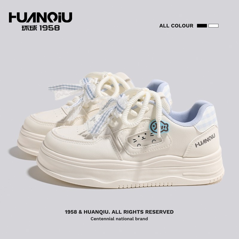 环球小白鞋女款板鞋软底学生蝴蝶结百搭板鞋女休闲面包鞋增高女鞋,女鞋,休闲板鞋,淘宝优惠券,粉丝福利购,淘宝优惠卷