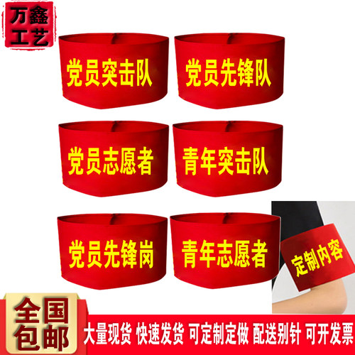 DIY党员先锋队突击队袖章送别针