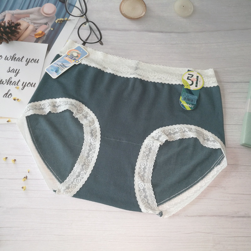 莫代尔亲肤蕾丝边三角内裤买3送1