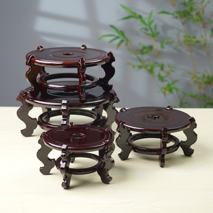 高脚花盆底座非实木茶壶海螺花瓶奇石香炉鱼缸木托盘架圆形花架