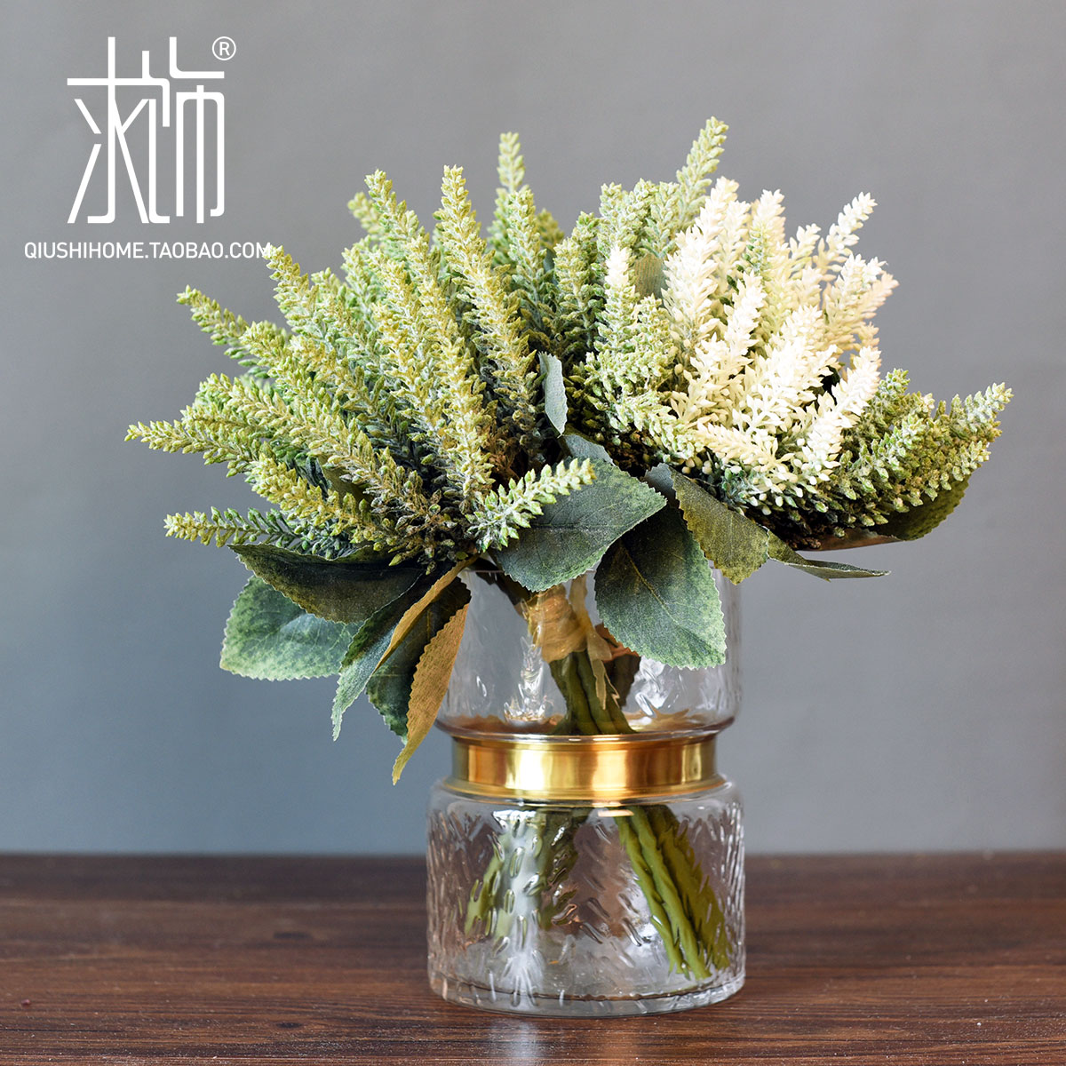 北欧薰衣草仿真花束假花美式田园餐厅茶几花篮家居装饰品花艺摆设