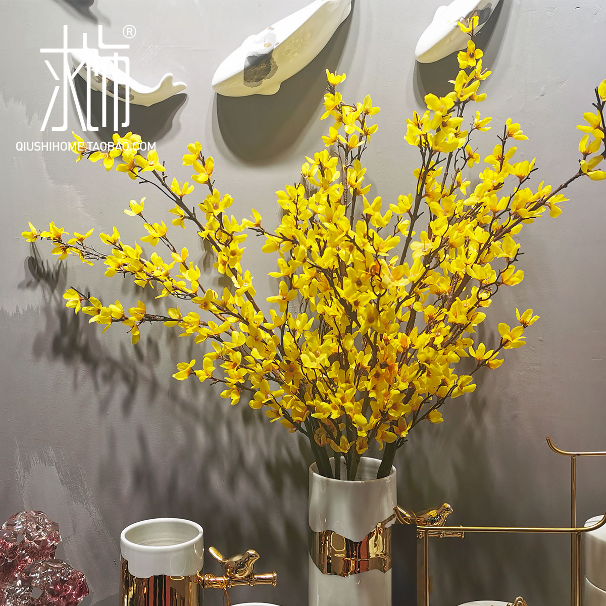 求饰绢花假花梅花客厅迎春花