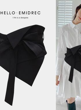 腰带宽女腰封外搭装饰连衣裙配裙子高级感黑色2024新款配饰布绑带