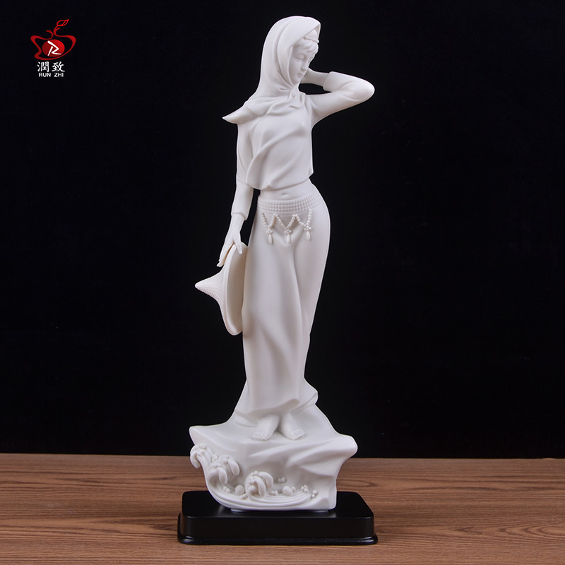 惠女风情陶瓷人物仕女家居客厅装饰摆件德化白瓷艺术闽南特色礼品