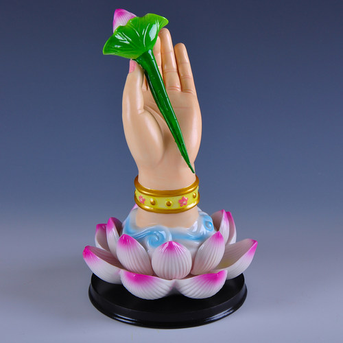 莲花佛手佛堂摆件室内观音供奉寺庙家居装饰品摆设陶瓷工艺品