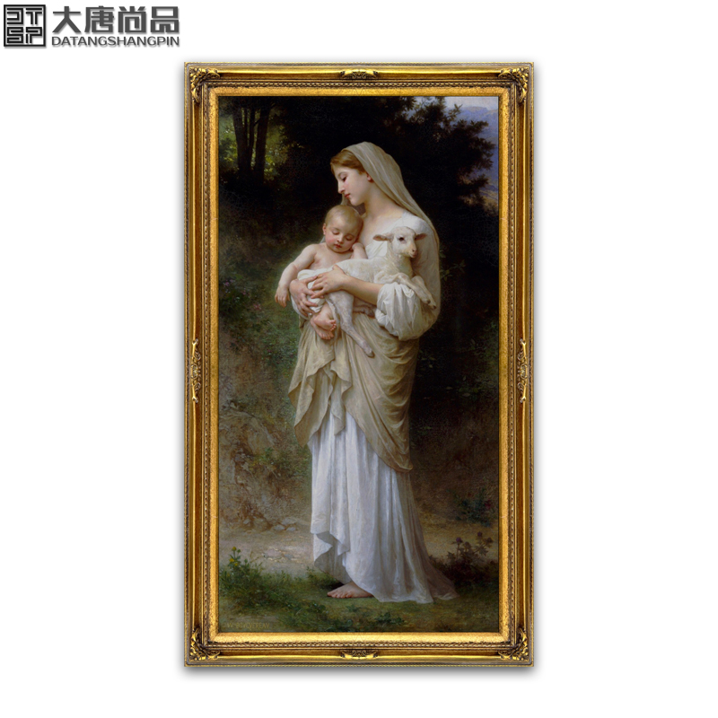布格罗油画手绘古典人物欧式装饰画卧室玄关客厅挂画家居壁画名家图片