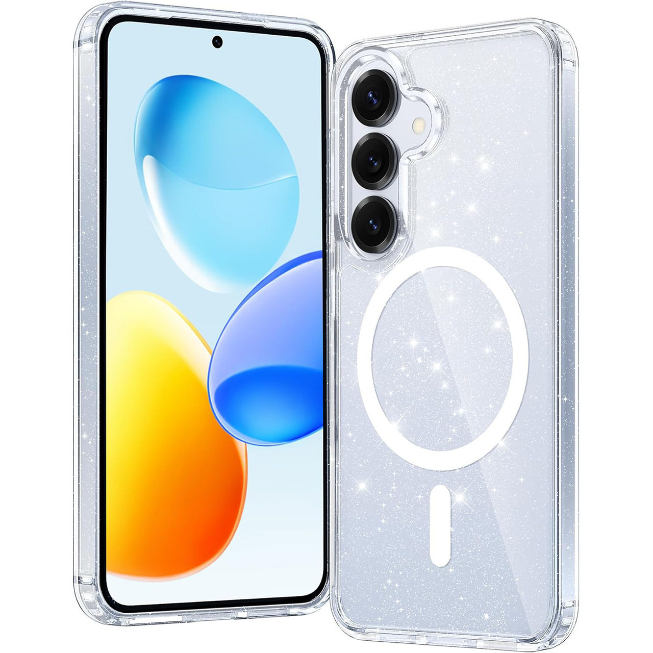 适用三星S26Ultra透明闪粉磁吸壳