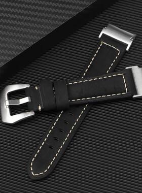 适用三星手表GalaxyWatch7按键拆5Pro疯马纹表带6classic皮革腕带