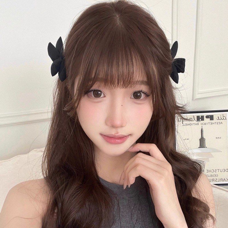气质ins填充棉立体蝴蝶结发夹侧边夹刘海夹洋气时髦一字边夹发饰