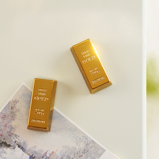 无聊了买跟金灿灿的仿真金条冰箱贴可做广告影视金砖道具装饰磁吸