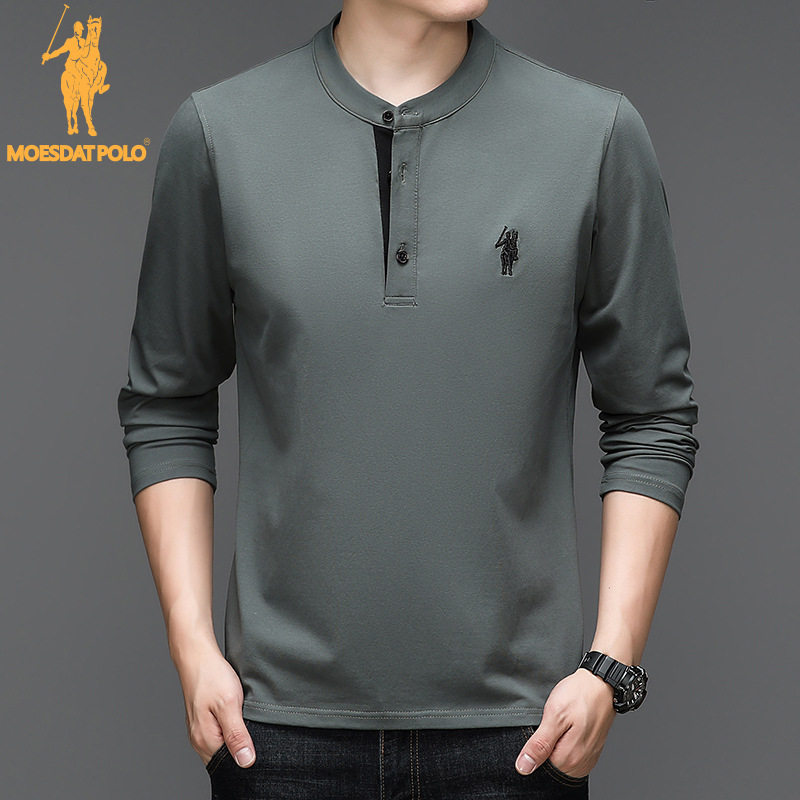 폴 카운터 아메리칸 라운드 넥 풀오버 남성용 긴팔 후드 티셔츠 가을 겨울 퓨어 코튼 자수 루즈 대형 바닥 셔츠