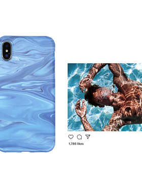 「 季风 」蓝色海浪简约手机壳适用于苹果Xs max手机套XR个性文艺简约手机壳保护套6sp条纹慵懒风8plus简约风