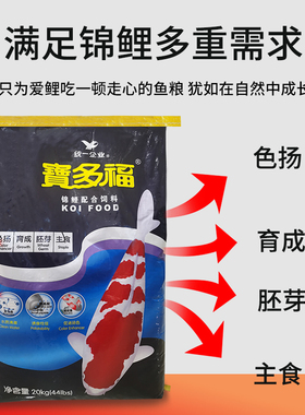 统一宝多福锦鲤饲料10kg统一锦鲤鱼饲料鱼食鱼粮主食育成色扬