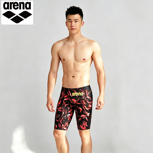arena快速游泳裤CP现货阿瑞娜竞技及膝游泳裤鲨鱼皮进口高腰专业