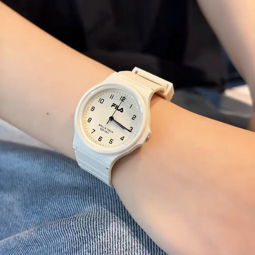 FILA斐乐手表女款学生初高中公务员考试静音专用石英腕表男生6586
