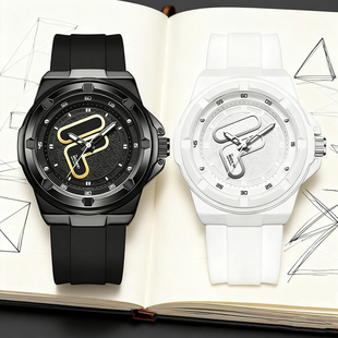 fila斐乐手表女款 情人送礼 初高中大学生考试静音硅胶果冻腕表男士