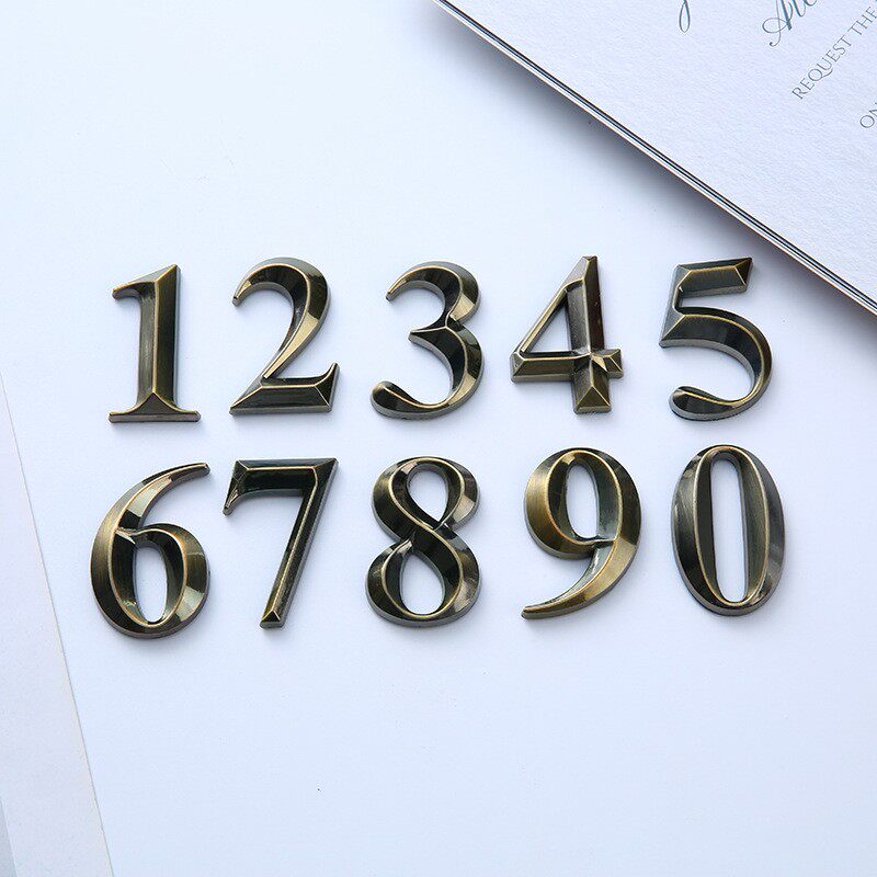 厂家定制通用数字字母电镀铭牌现货 门牌ABS电镀号码数字牌标识牌