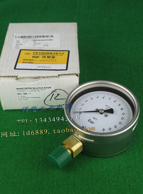 原装  德国  MANOTHERM  RCH 100-1  不锈钢压力表  0-16 bar