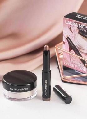 美国正品Laura Mercier罗拉玛希散粉蜜粉中样两件套眼影笔生日礼