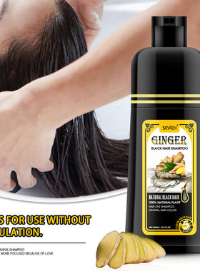 500ml Hair Color Shampoo Black Hair Dye Ginger Coconut 洗发