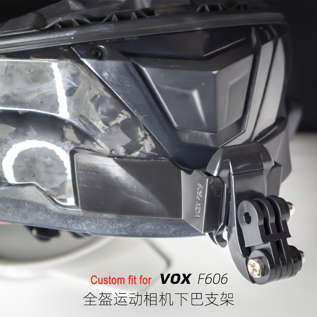 定制VOX F606全盔适用于GoPro大疆360等运动相机专用下巴支架
