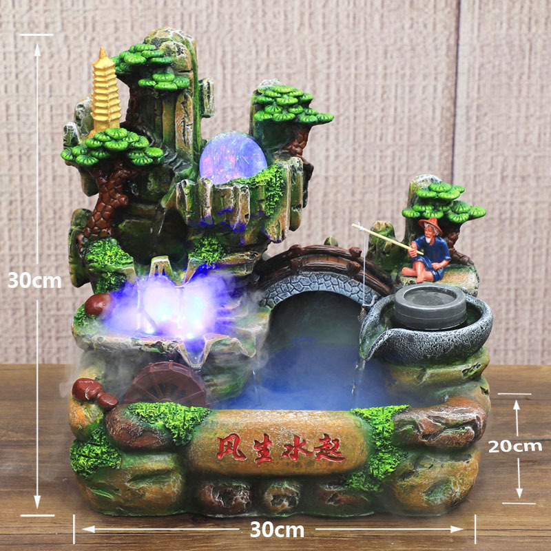 流水喷泉假山风水轮学英
