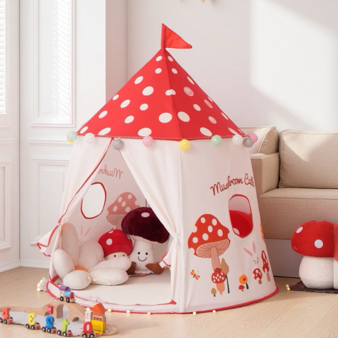 儿童帐篷室内户外蘑菇小帐篷公主男孩女孩家用游戏屋小房子便折叠