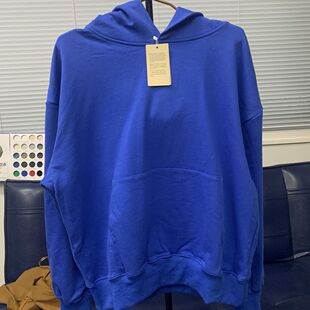 美式侃爷KANYE同款克莱因蓝卫衣高街休闲宽松情侣装新款连帽衫男