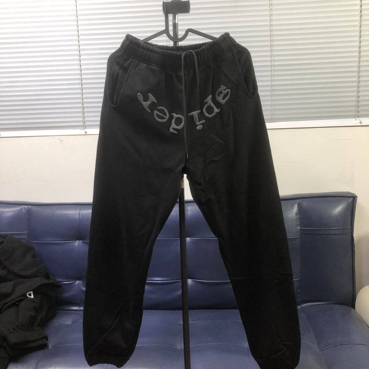 Young明星休闲同款Sp5der555555潮牌发泡套装印花卫衣帽衫男女款