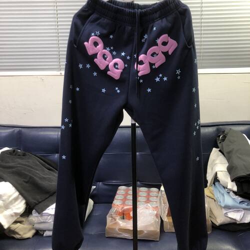 2023秋新款情侣欧美明星Sp5der 555555 潮牌休闲束脚男女卫裤长裤