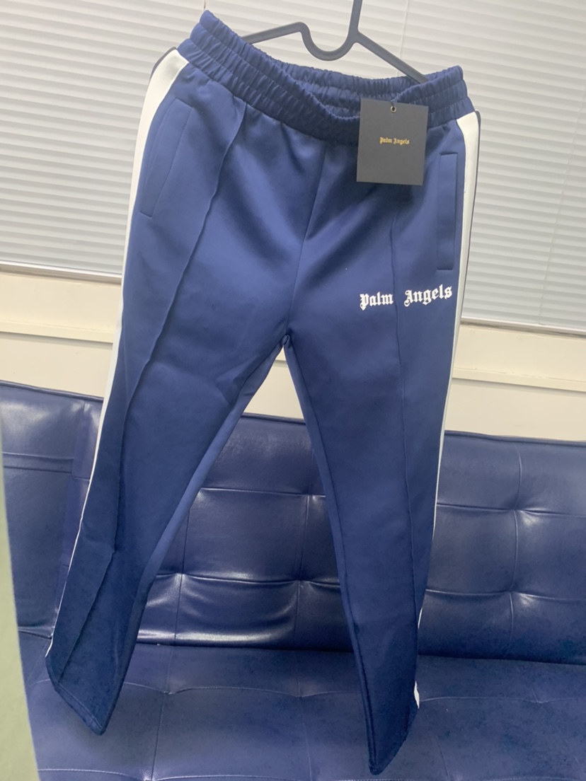 实拍palm棕榈天使angels侧边彩虹高街卫裤侧拉链条纹运动直筒长裤