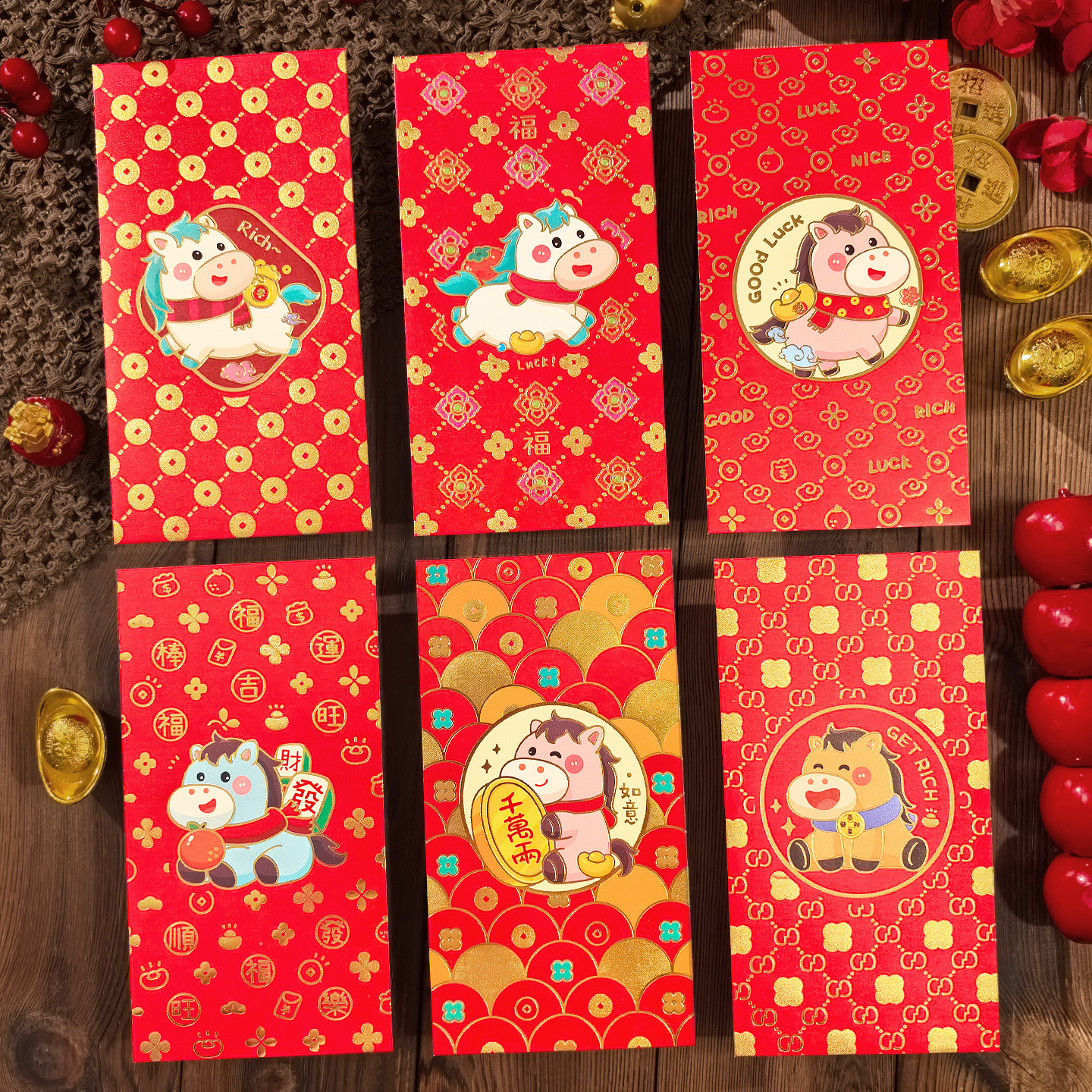 长款卡通马年红包袋2026新款可爱压岁包高档创意利是封春节日定制