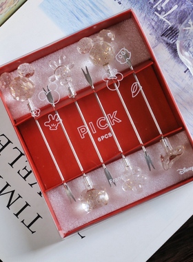 【梦田良品】日本franc米奇系列304不锈钢水果叉水果签 原盒包邮