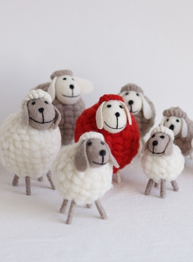 zakka手工出口可爱小羊礼品摆件