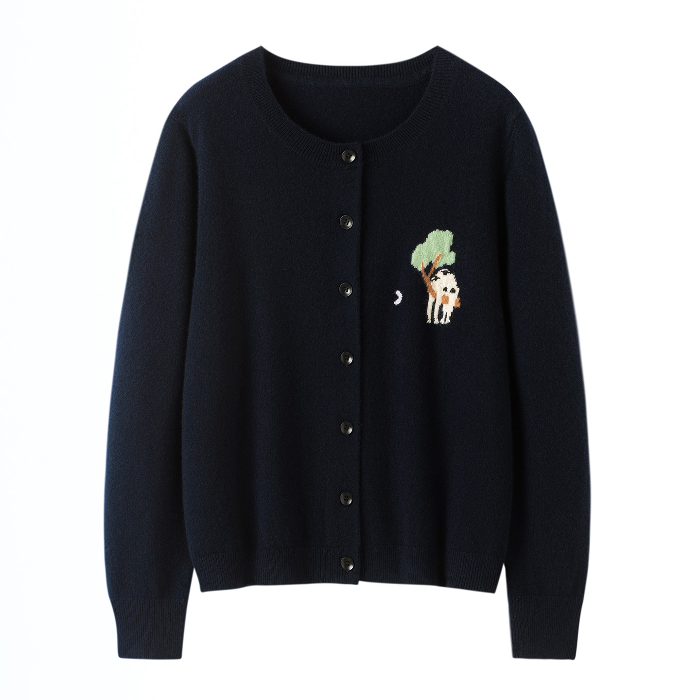 100%纯羊绒开衫女圆领宽松毛衣2025新款简约百搭刺绣图案针织外套,女装/女士精品,羊绒衫,淘宝优惠券,粉丝福利购,淘宝优惠卷