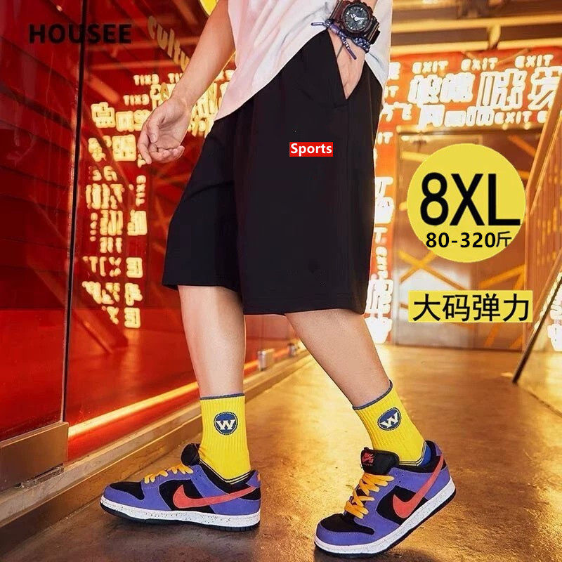 300斤短裤男夏季宽松运动跑步冰丝薄款速干五分裤胖子加肥加大码