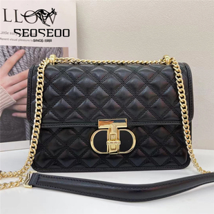 SEOSEOO南奥袋鼠女包2024新款菱格链条包大容量小香风小方包正品