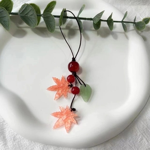 COS原神枫原万叶手镯手链印象枫叶挂件挂绳古风国风二次元 挂链