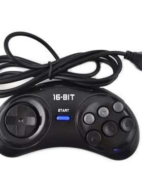 世嘉手柄有线手柄世嘉16bit手柄白色/黑色for SEGA Console 16bit