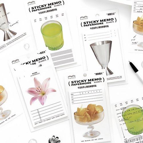今日份开心杂志ins便利贴有粘性手帐素材高颜值学生用考研N次贴