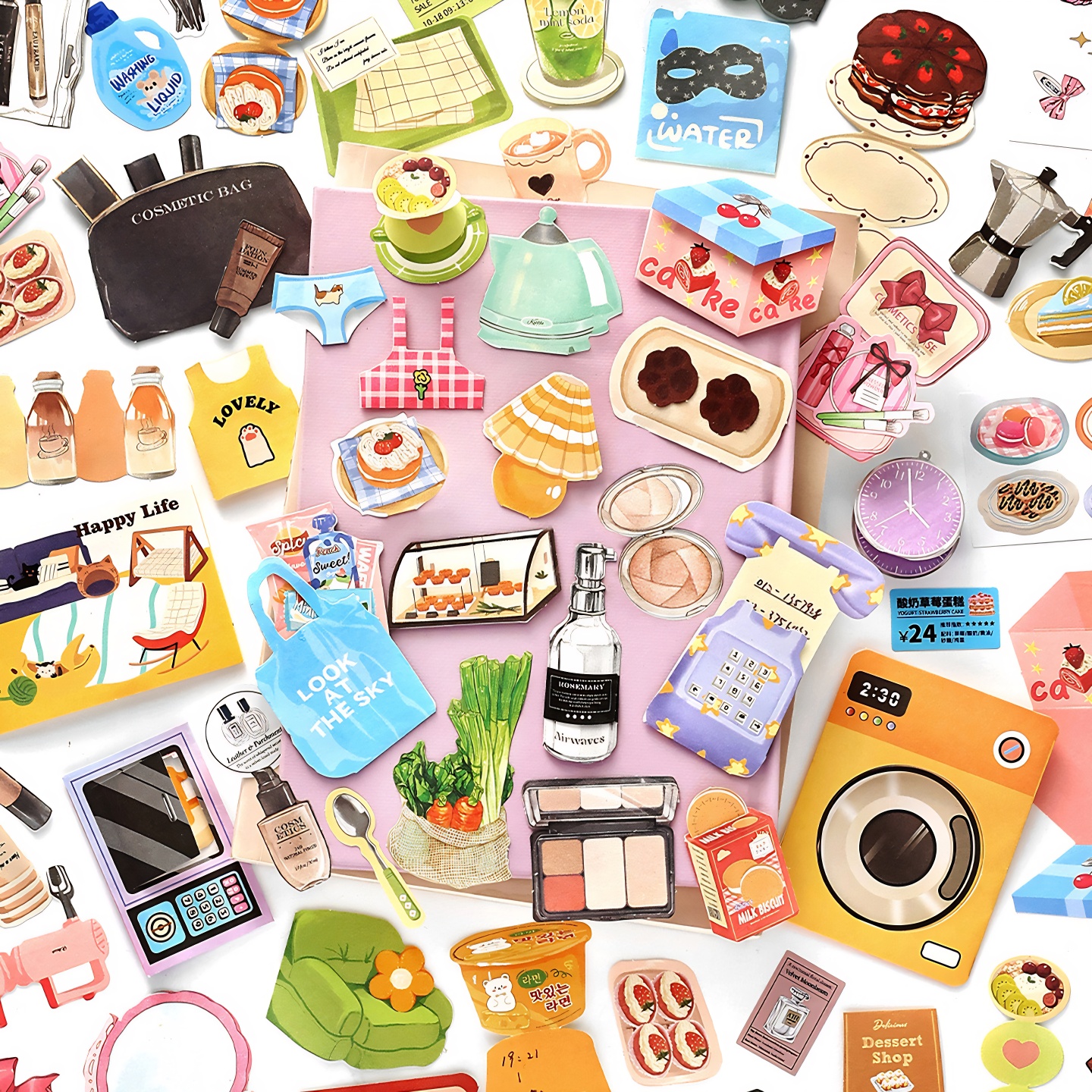 新鲜卖场第九弹手工趣味便签纸生活物件小机关手帐拼贴素材贴纸