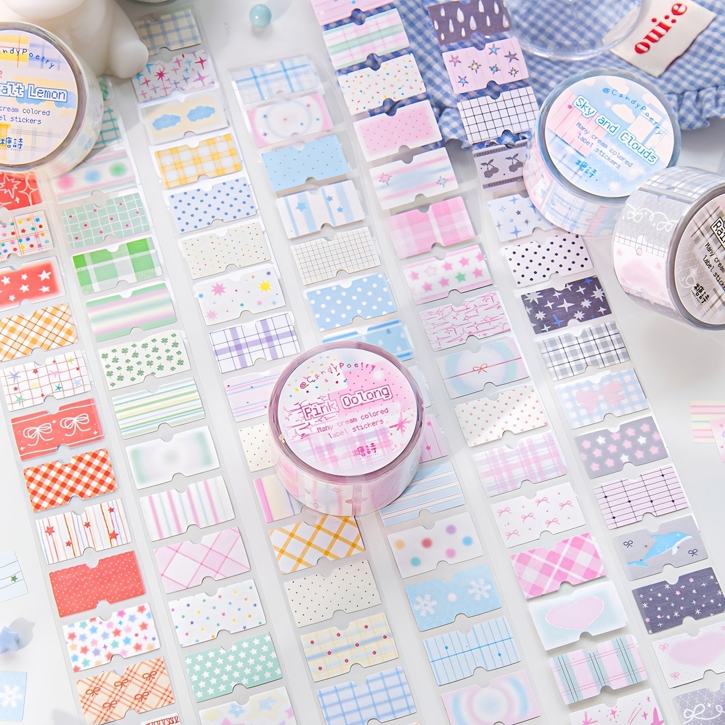 糖诗可爱标签手帐胶带奶油盐甜系日期索引封口手账标签贴纸,文具电教/文化用品/商务用品,便签本/便条纸/N次贴,淘宝优惠券,粉丝福利购,淘宝优惠卷