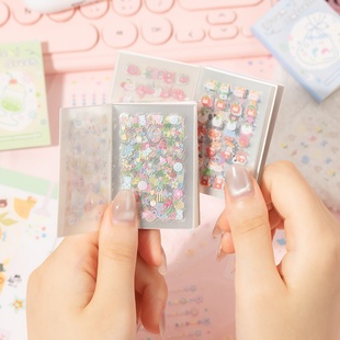 迷你deco贴纸本可爱美甲小鼻嘎pet贴纸手帐素材diy指甲装 饰小图案