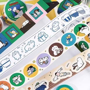 NOTE FOR MATSUGODA韩国插画胶带搞怪猫咪生活手帐装饰素材贴纸