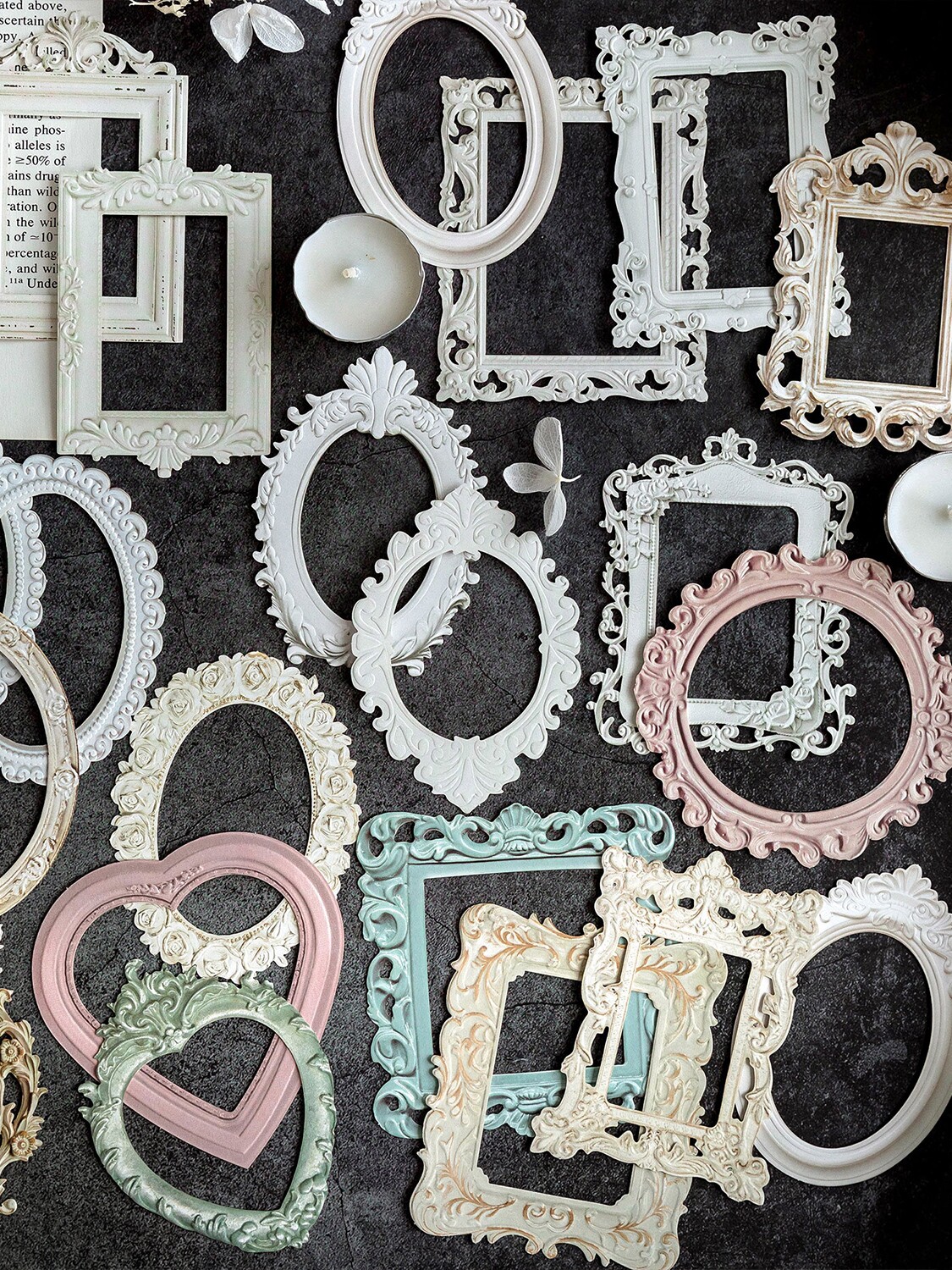 로맨틱 만남 중공 구호 복고풍 프레임 사진 프레임 특수 모양의 콜라주 카드 유럽식 손 계정 장식 콜라주 손 계정 자료