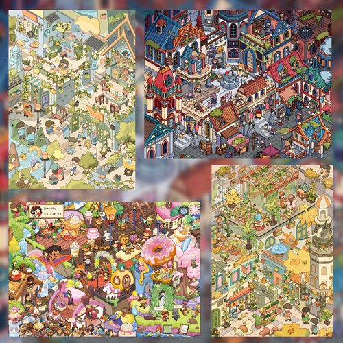 朝釉造景贴纸22.0微缩场景贴画