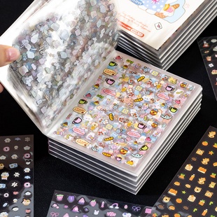 迷你deco贴纸本可爱美甲小鼻嘎pet贴纸手帐素材diy指甲装 饰小图案